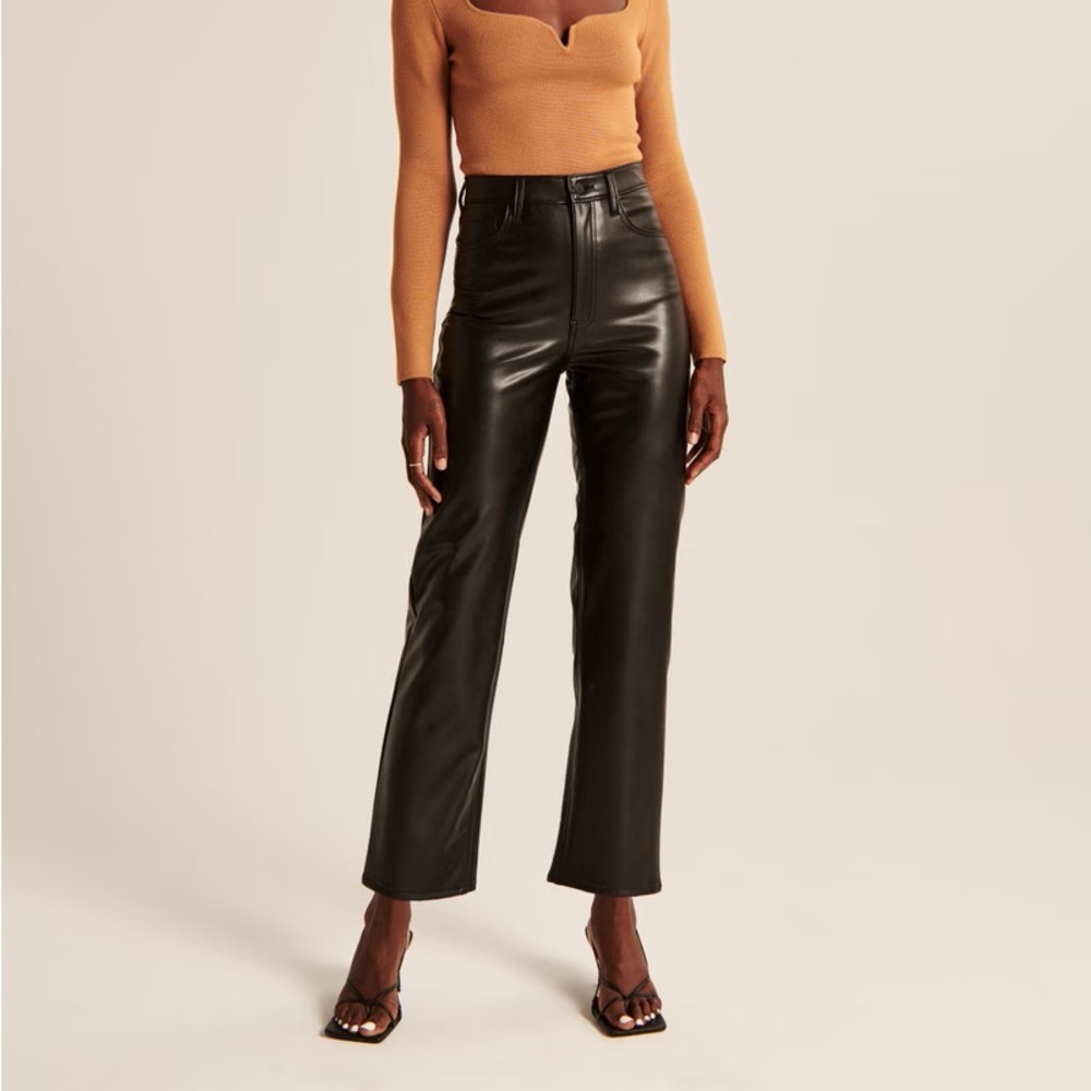Abercrombie & Fitch Straight Faux Leather Pants